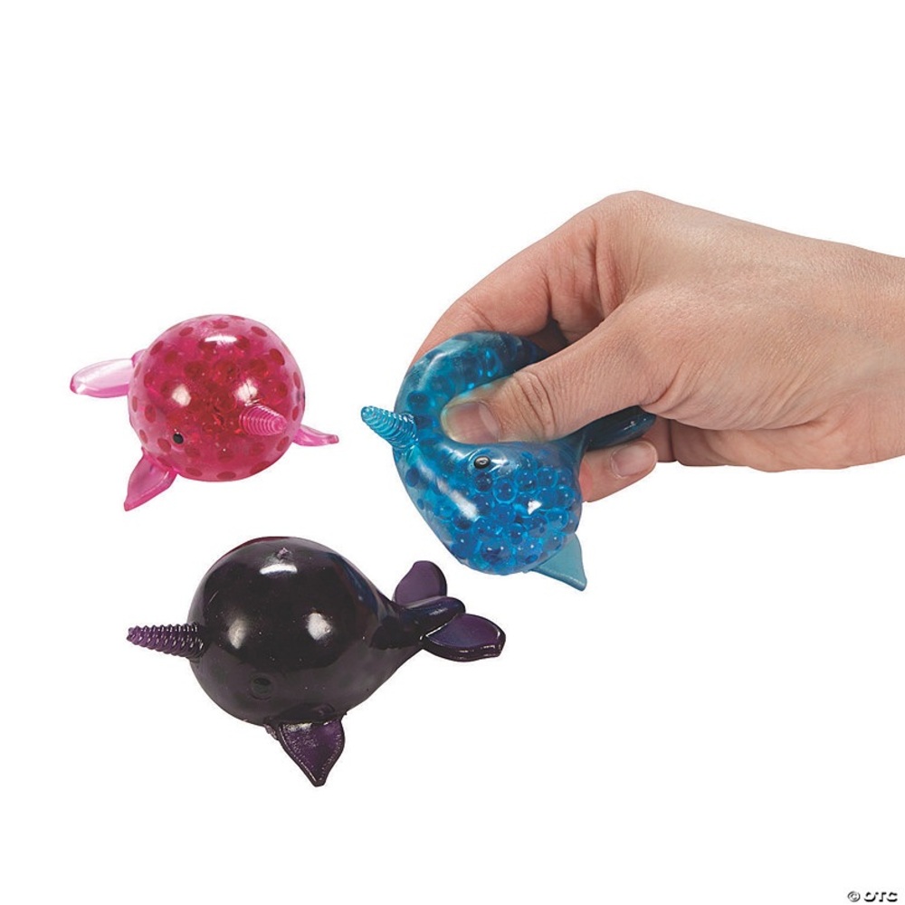 Narwhal Gel Bead Squeeze Toys - 12 Pc.